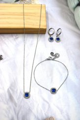 Dámsky set šperkov Pebble - silver/blue