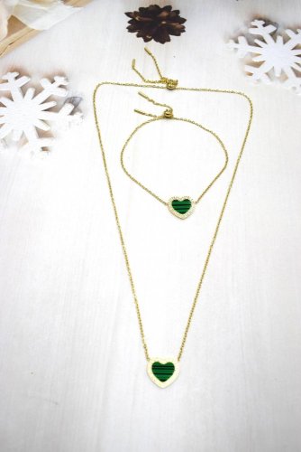 Dámsky set šperkov Heart - green