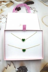 Dámsky set šperkov Heart - green
