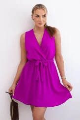 Šaty s viazaním - tmavá fialová