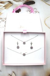 Dámsky set šperkov Pebble - silver/pink