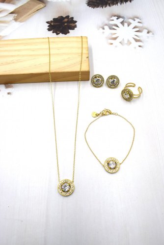 Dámsky set šperkov Hoop - Gold/silver