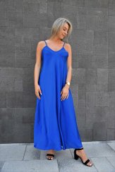 Dámske dlhé šaty Color - kráľovská modrá